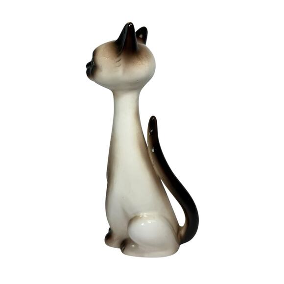 Vintage MCM Lefton Siamese Cat Figurine Long Necked 8” Decor Ceramic Japan - Picture 5 of 11